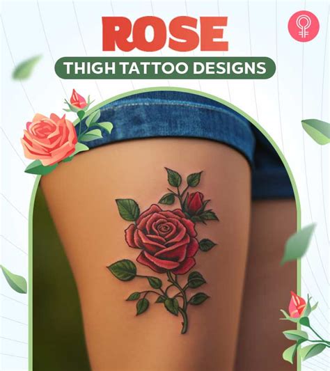 50 Beautiful Rose Thigh Tattoo Designs